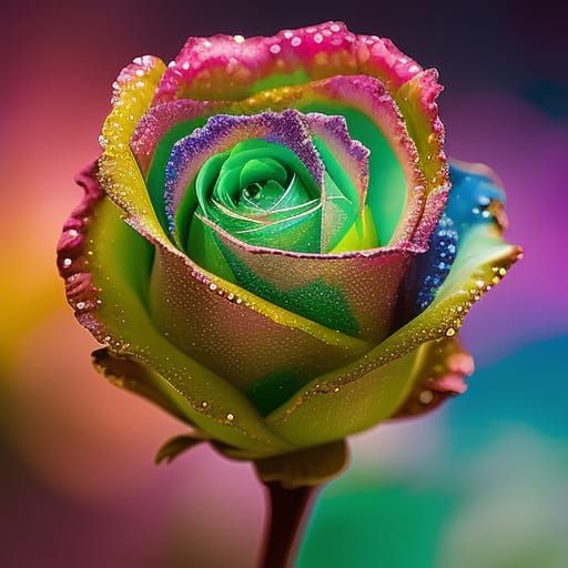 Multicolored Rose  by @JokeStirrer