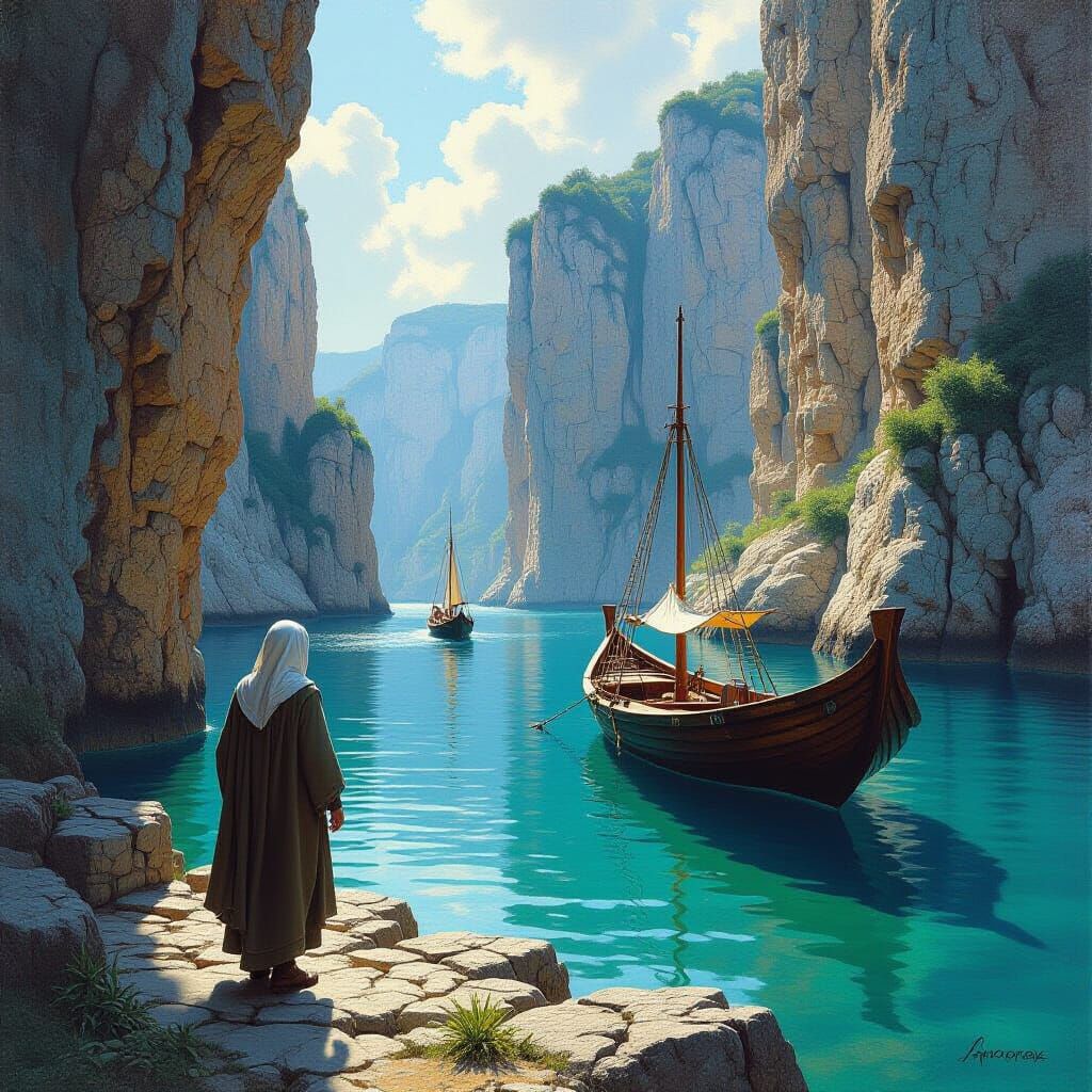 God as a Rock Fortress, Oil Painting