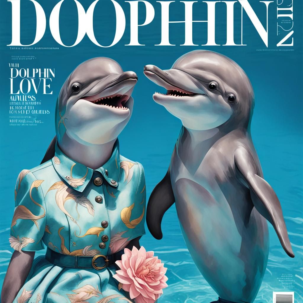 "The cover of A fashion magazine featuring cute anthropomorp...