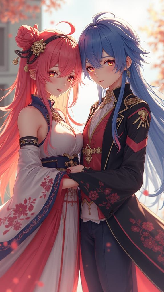 Momoji and Hayabusa: Vibrant 3D Anime Art