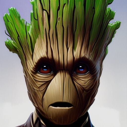 I am Groot in a suit