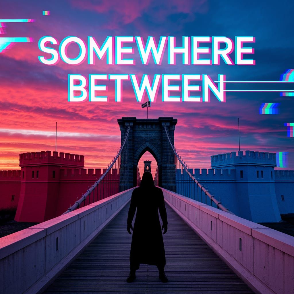 Bridge of Conflict in Cyberpunk Sunset