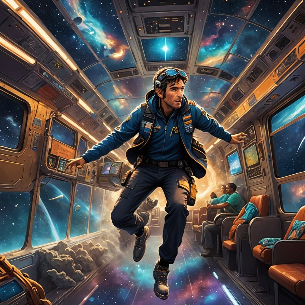 Ahí va el capitán Beto por el espacio