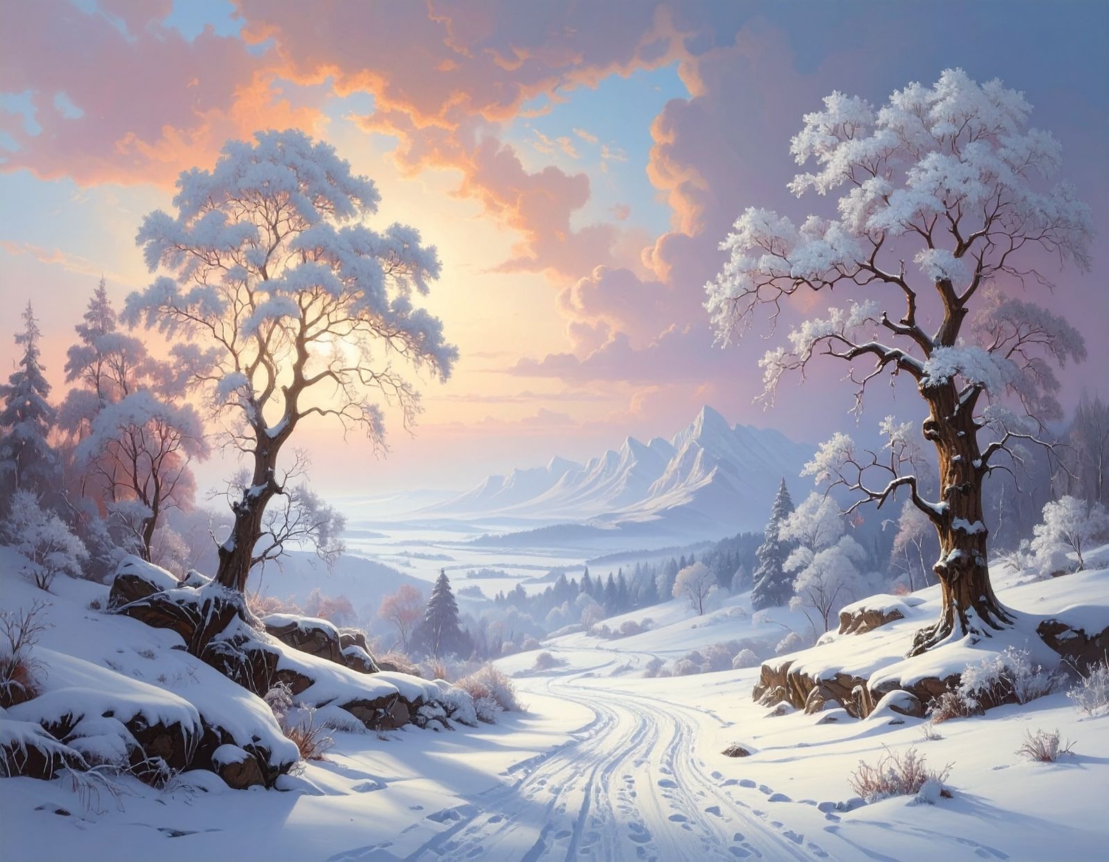 A Snowy Landscape View