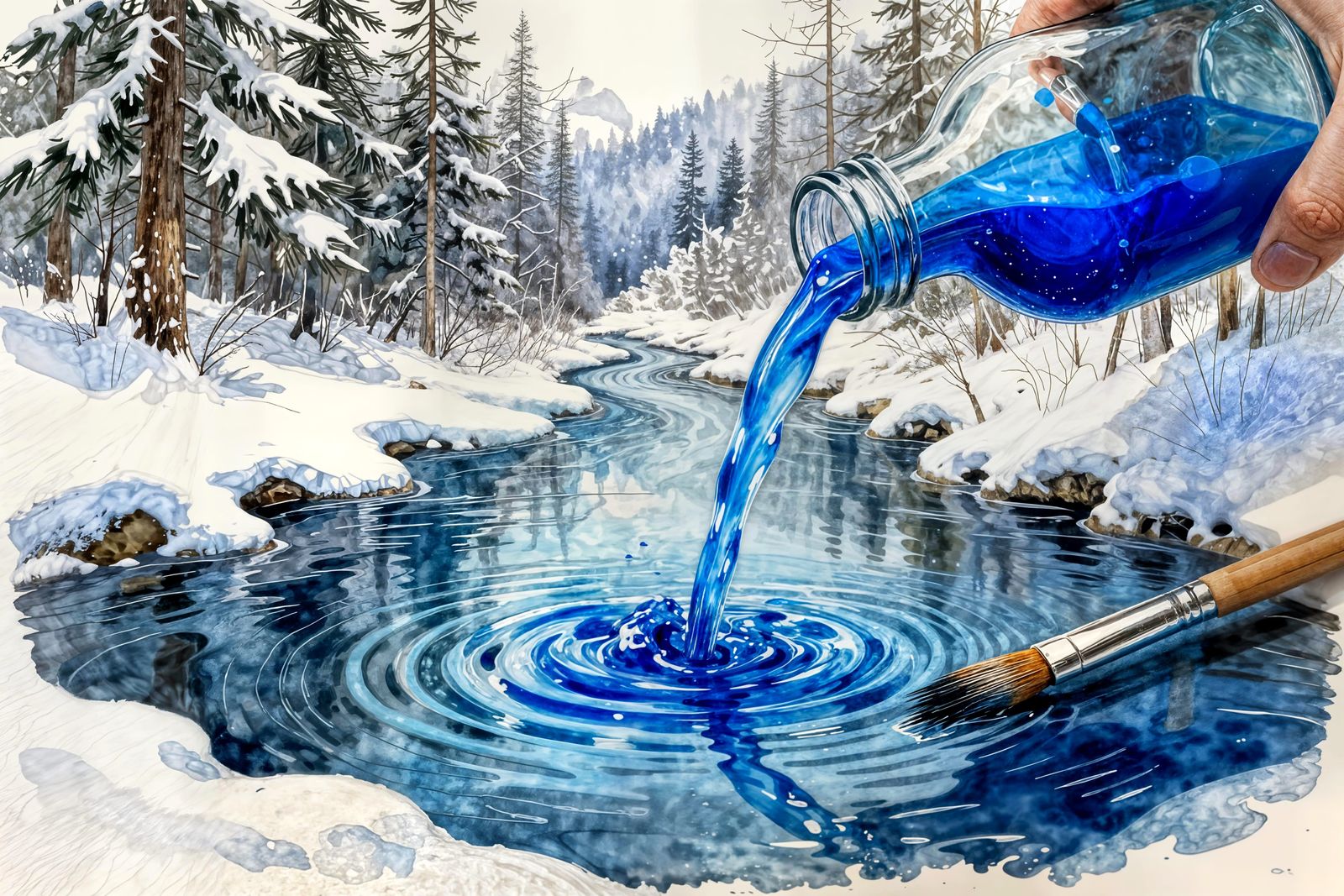 winter forest river   by @Floe Joe 