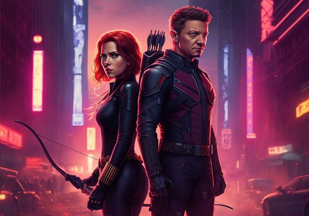 Black Widow and Hawkeye