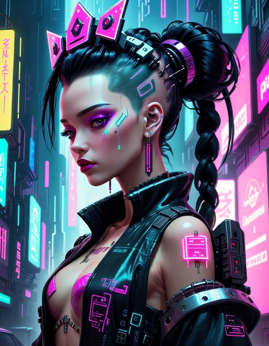 Cyberpunk beauty - AI Generated Artwork - NightCafe Creator