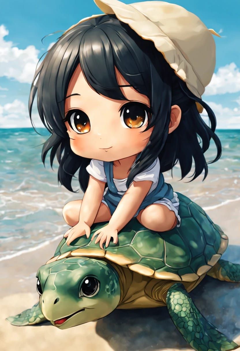 Moon on the back of a turtle friend