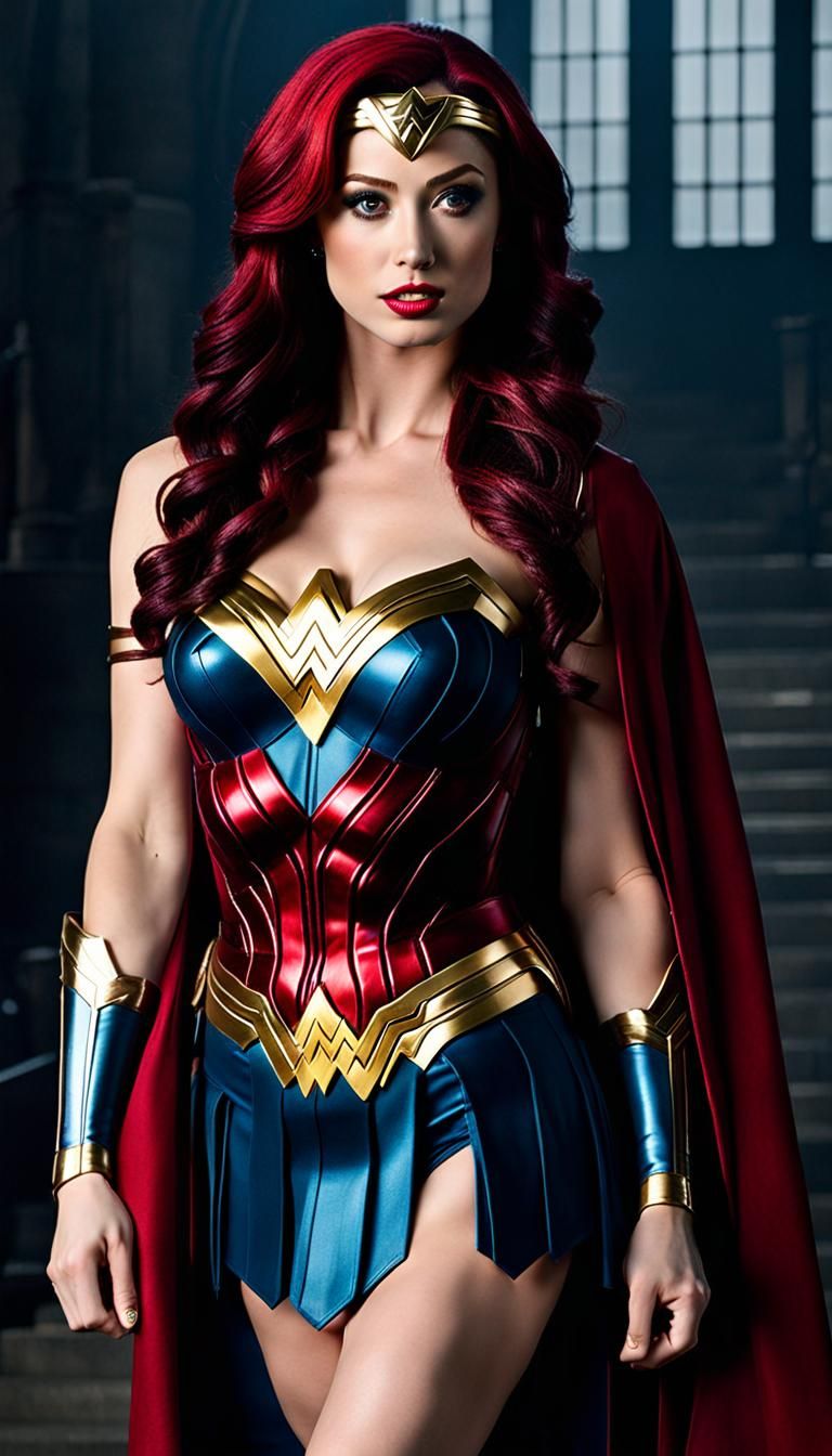 Katherine McNamara dressed as wonder woman