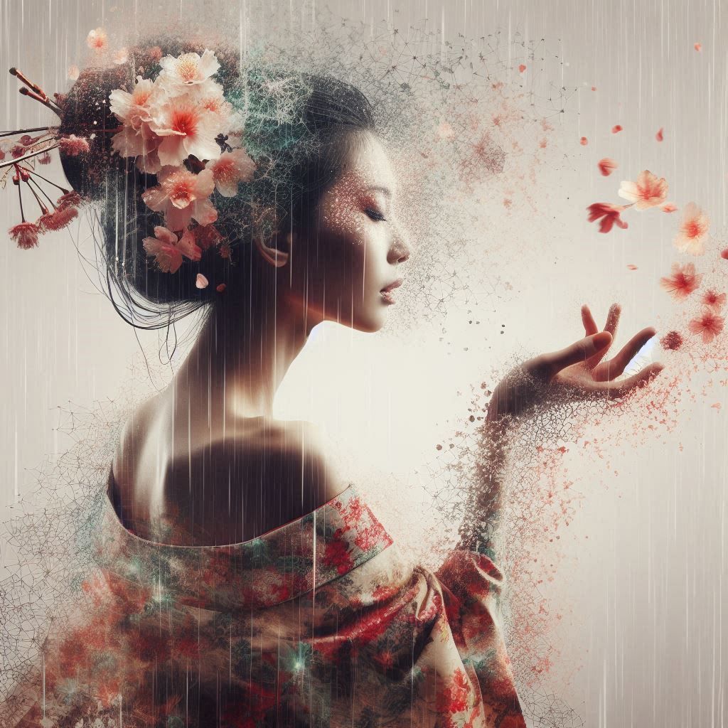 double exposure beautiful fantasy portrait landscape..