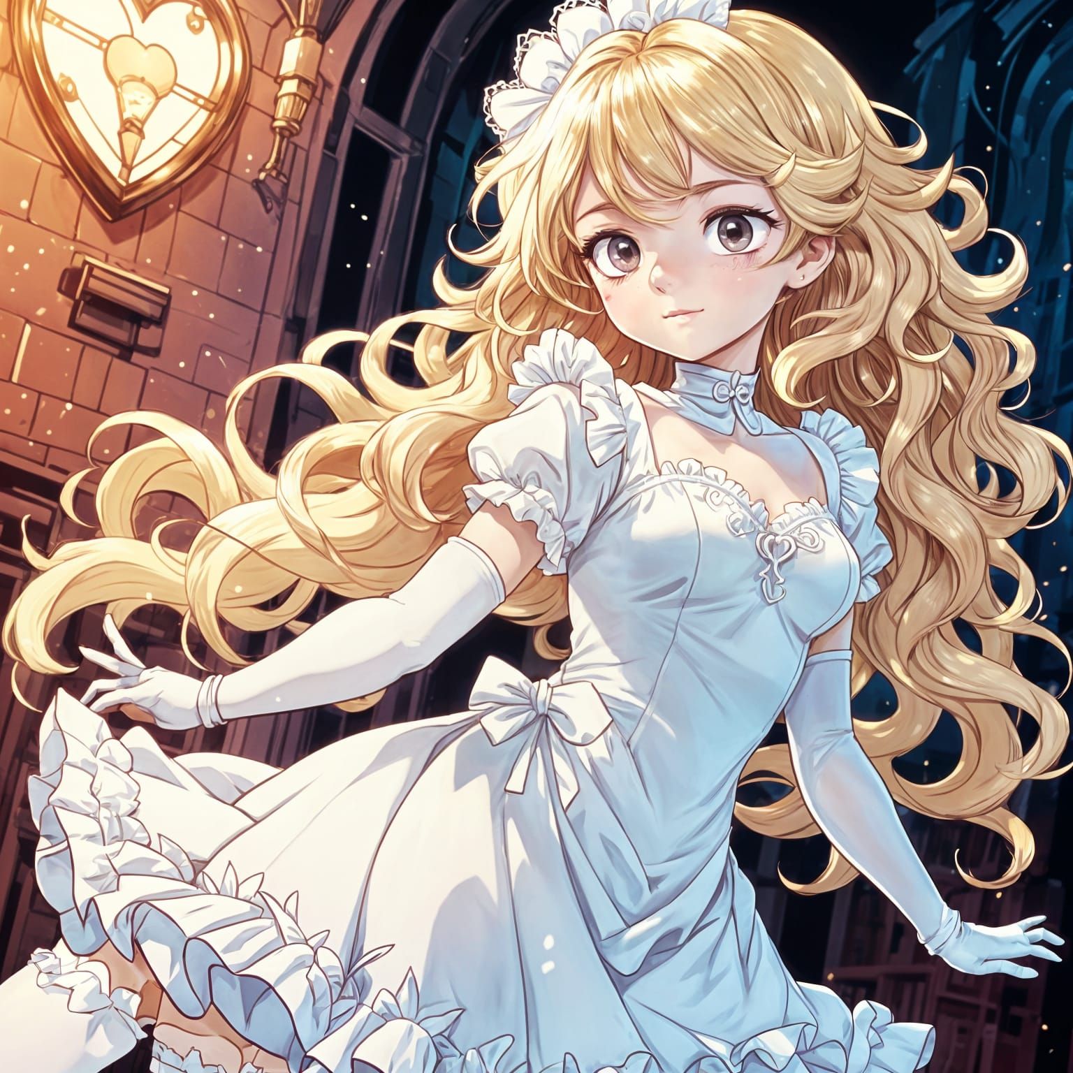 Anime Goddess in Elegant White Attire