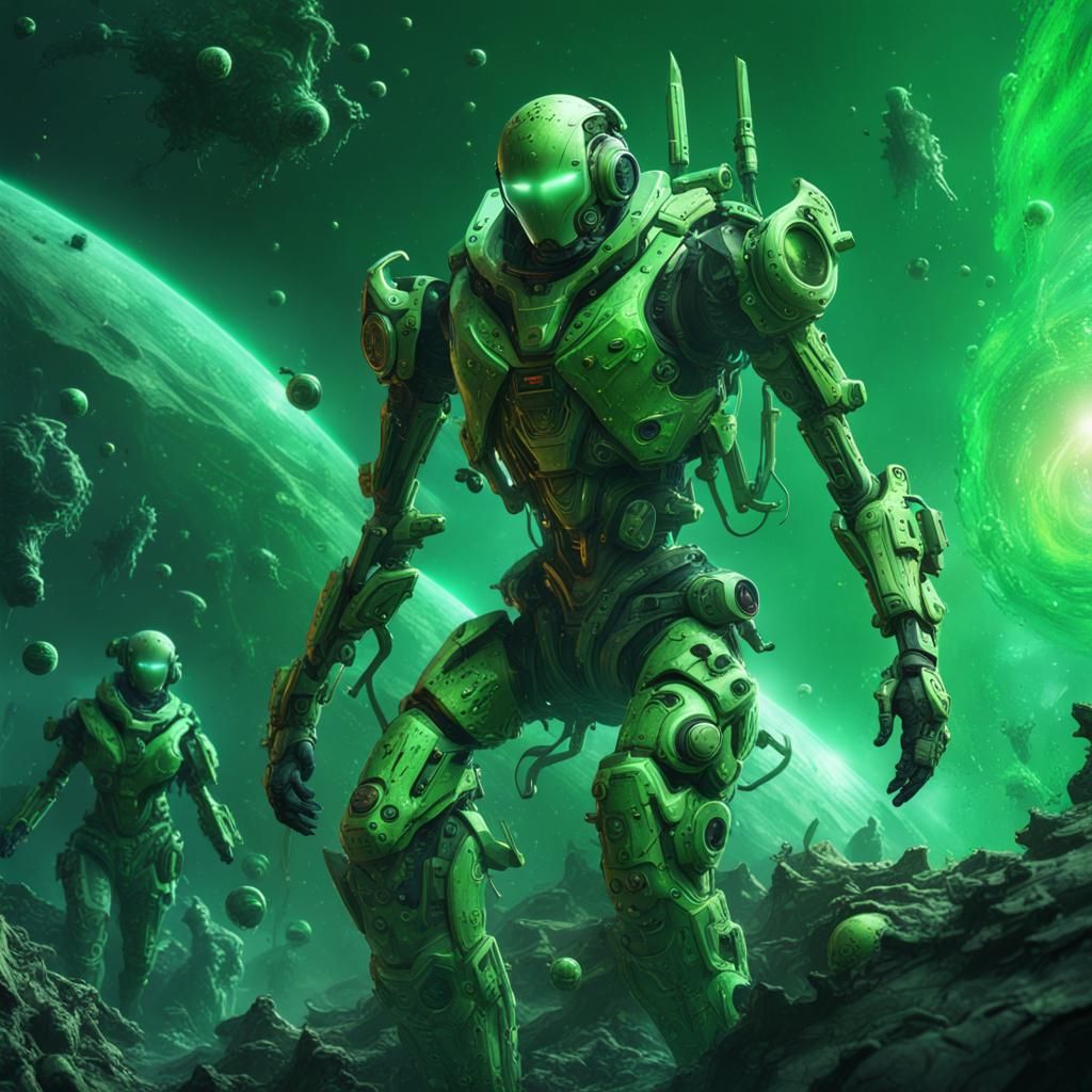 greenn man  by @SPACEGOD