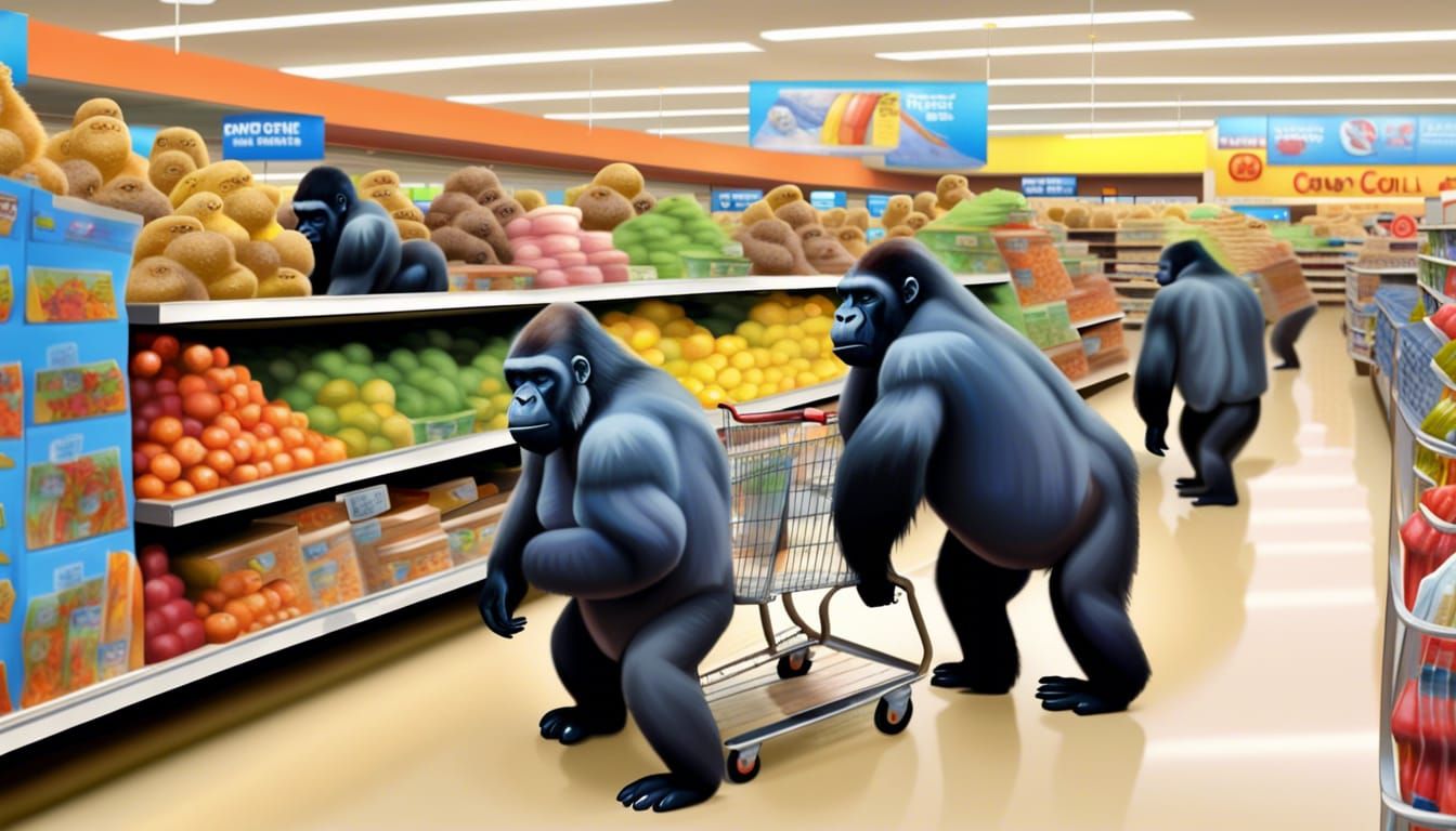 Gorillas shopping
