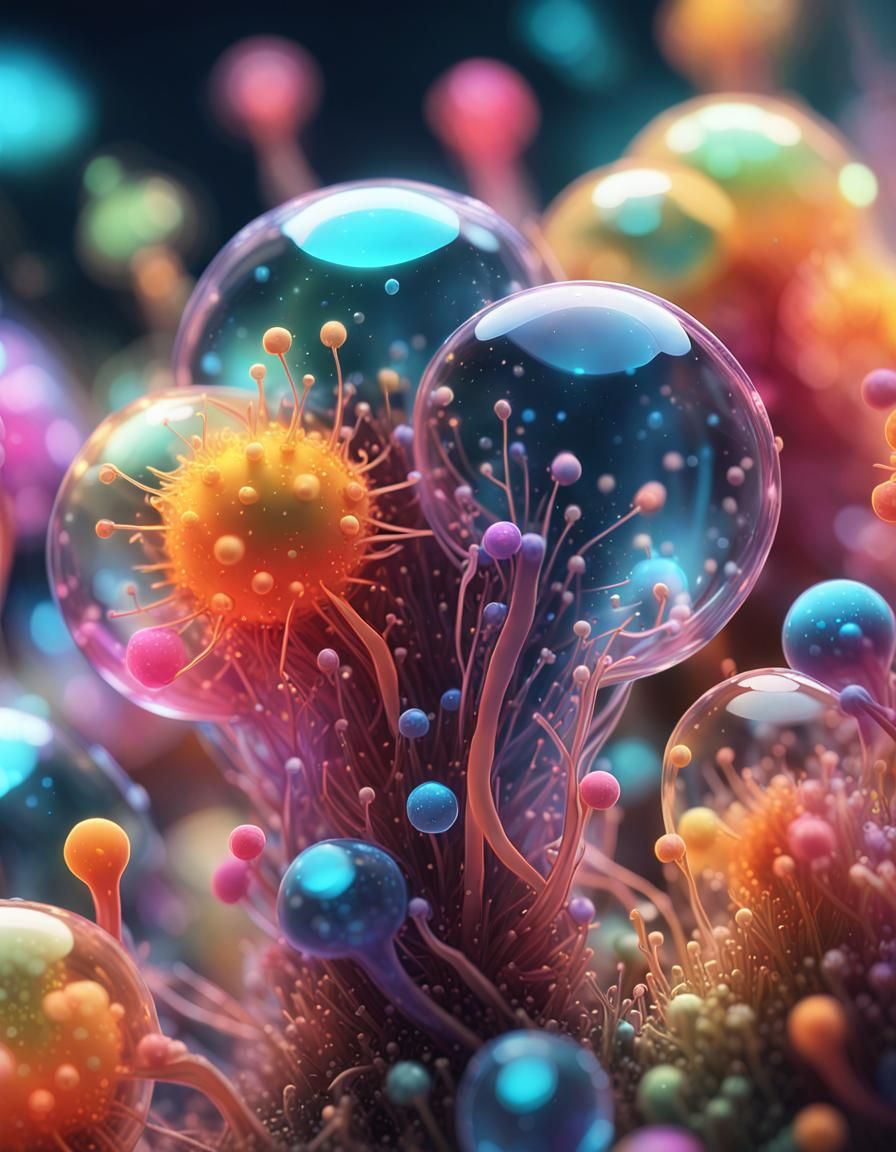 A macro close-up of amoebas and other microorganisms   by @Niptrollet