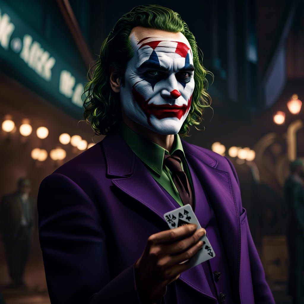 In a close-up of the 2019 Joker, Joaquin Phoenix embodies the character ...