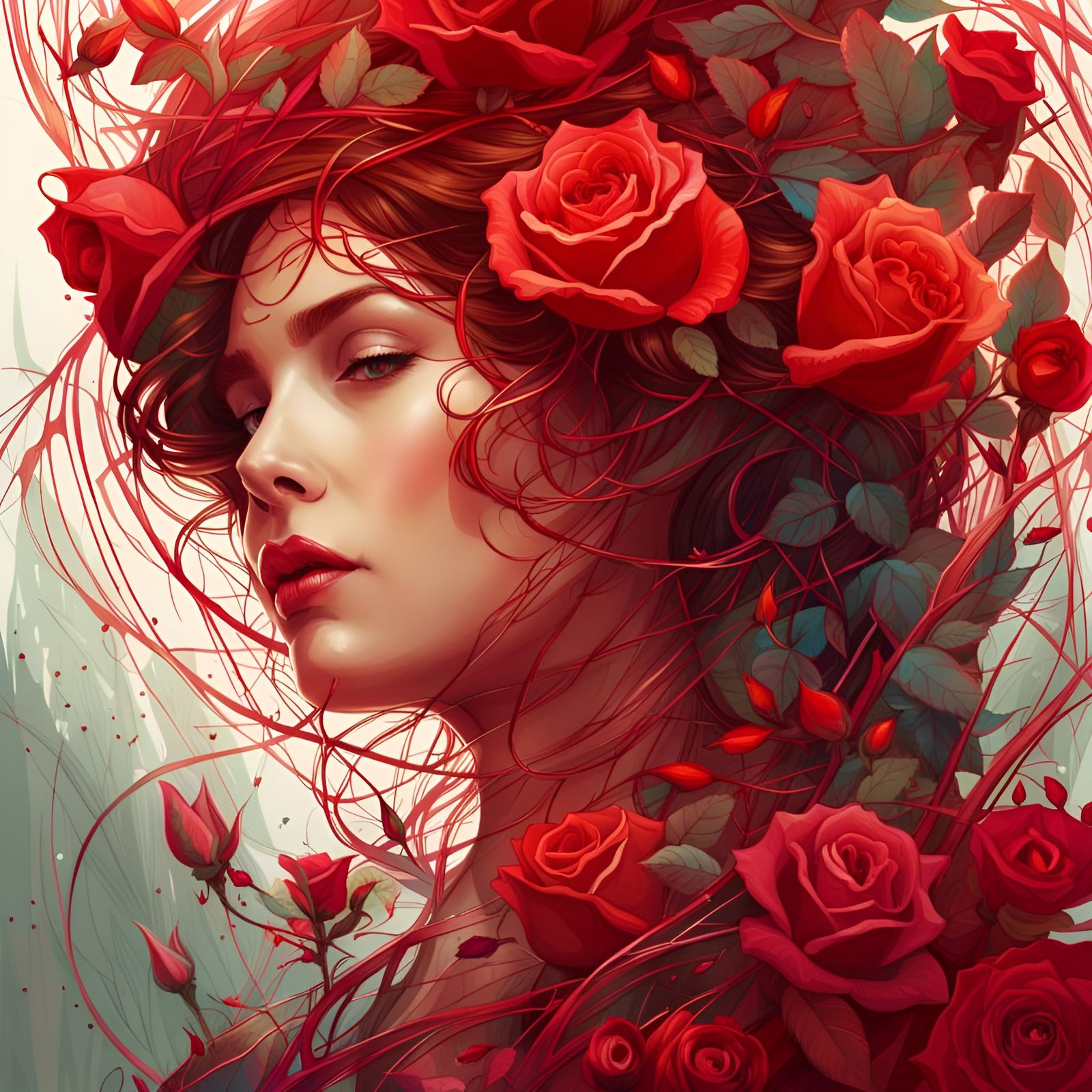 Rose Goddess - AI Generated Artwork - NightCafe Creator