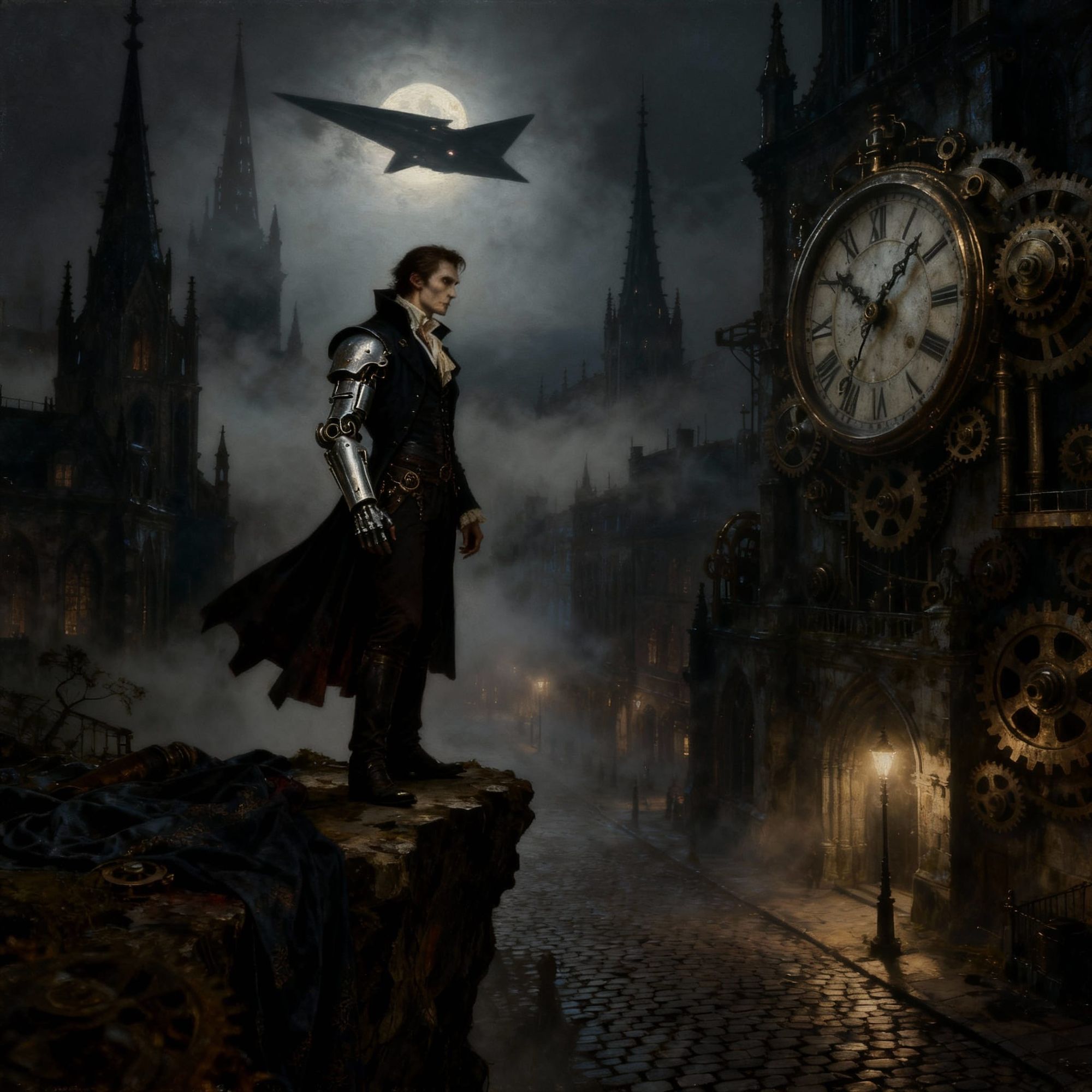 The Timekeeper's concentration is disturbed by a strange shape against the Moon.