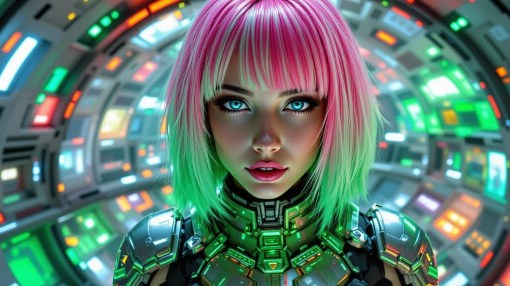 Pink & Green Hair in a Megastructure (Accu LoRa)