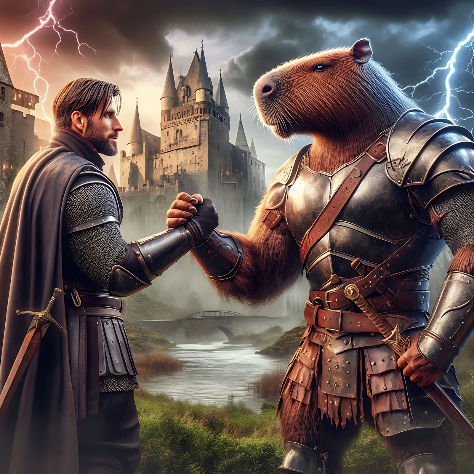 Humanoid Capybara and Knight (Uploaded)