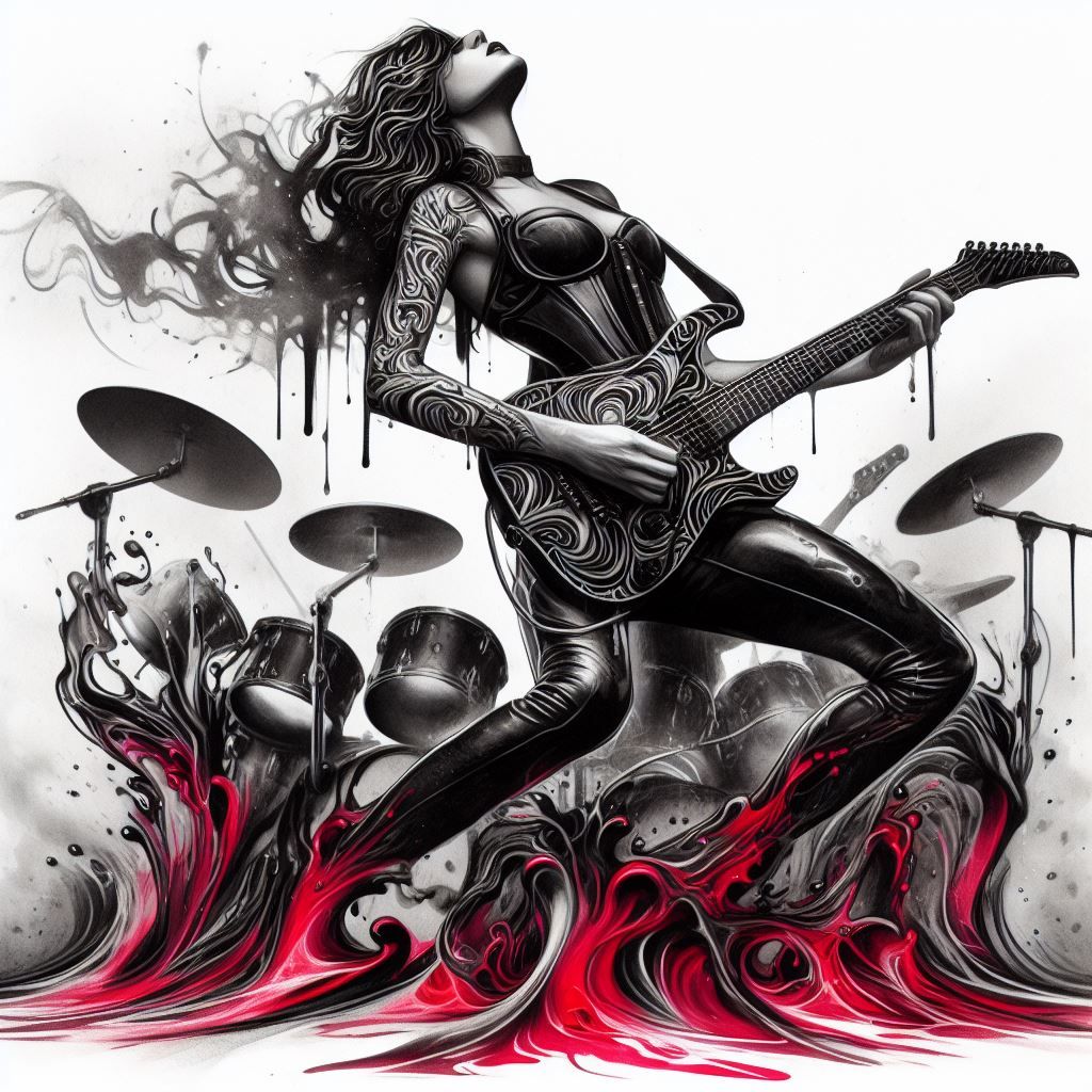 Female rock guitarist