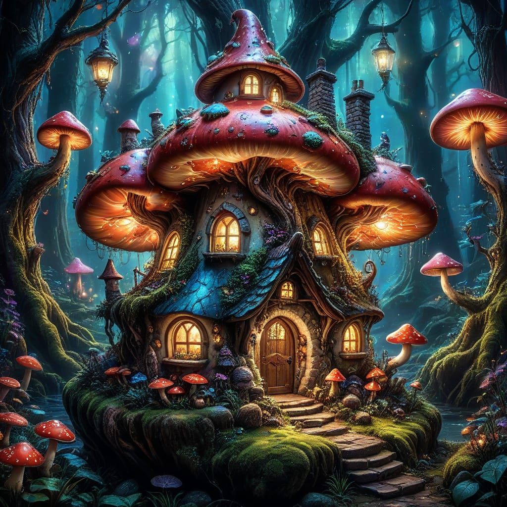Enchanted Teapot Cottage in Starlight Forest ✨🍄