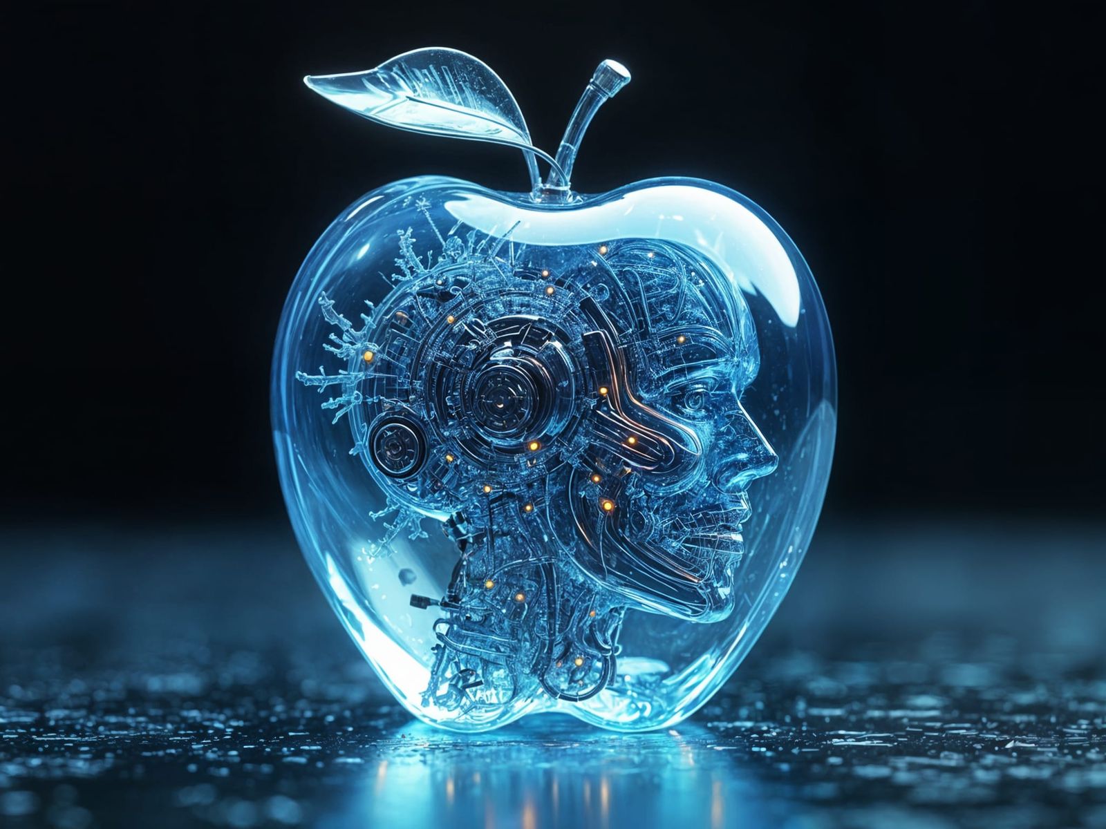 Cybernetic Core: The Transparent Transformer Apple  by @Dawid 