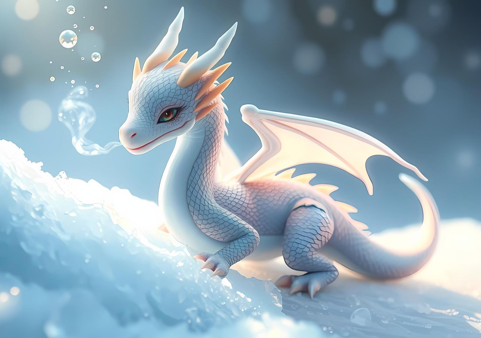 Cute Ice Dragon  by @Vulples