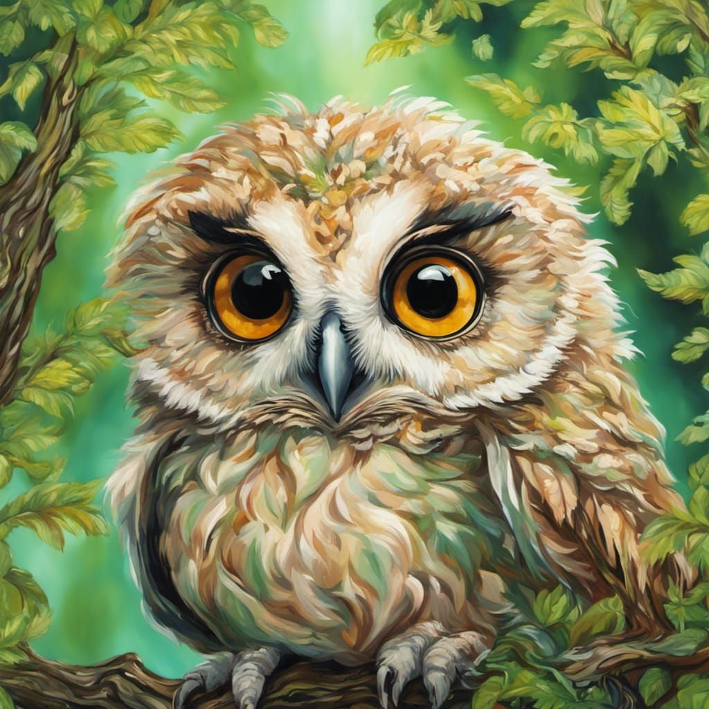 Ethereal Impressionism Owl - AI Generated Artwork - NightCafe Creator