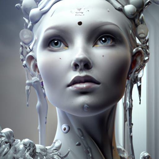 Beauty with porcelain skin