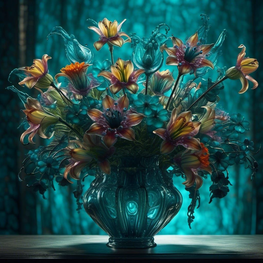 <lora:NC Hyperreal:1.0> Impressionist vase of alien fantasy ...