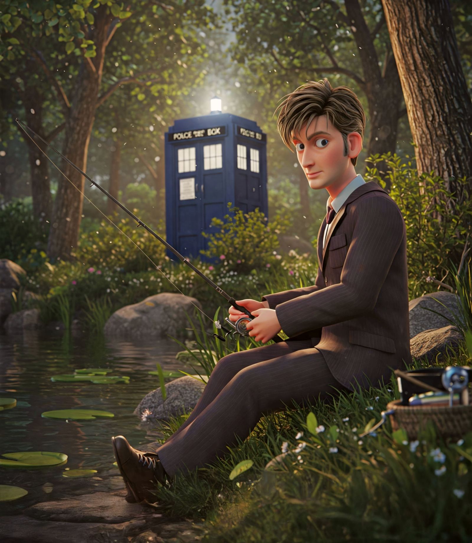 10th Doctor relaxing at the lake