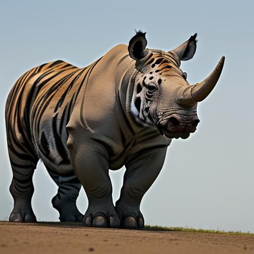 rhinoceros tiger - AI Generated Artwork - NightCafe Creator