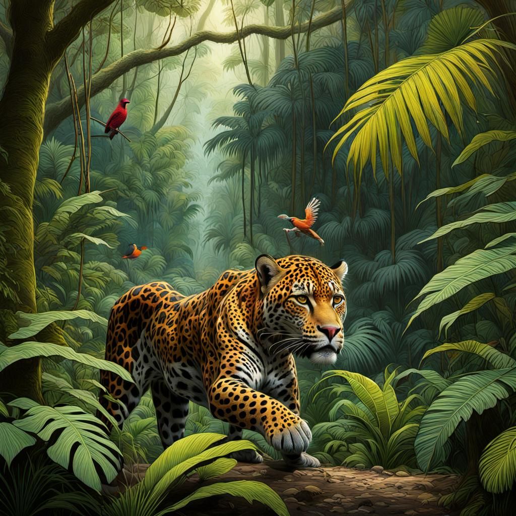 jaguar stalking prey