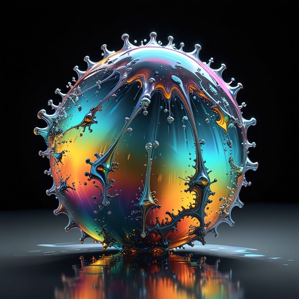 ***Add wavy normals and orbifold conifolding into infinity !***
64D-rendered, translucent amorphous transparent blob with 84-108 fused lobes...