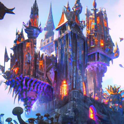 Psychedelic fantasy castle