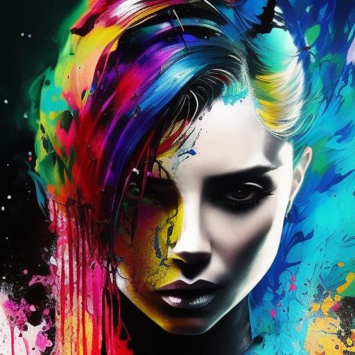 Ink Splash Punk - AI Generated Artwork - NightCafe Creator