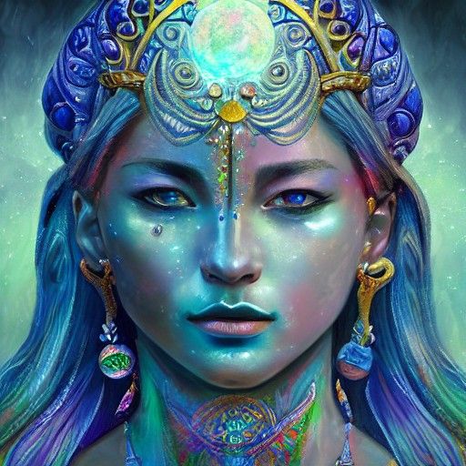 Ix Chel, Mayan goddess of the moon and rainbows and water - AI ...