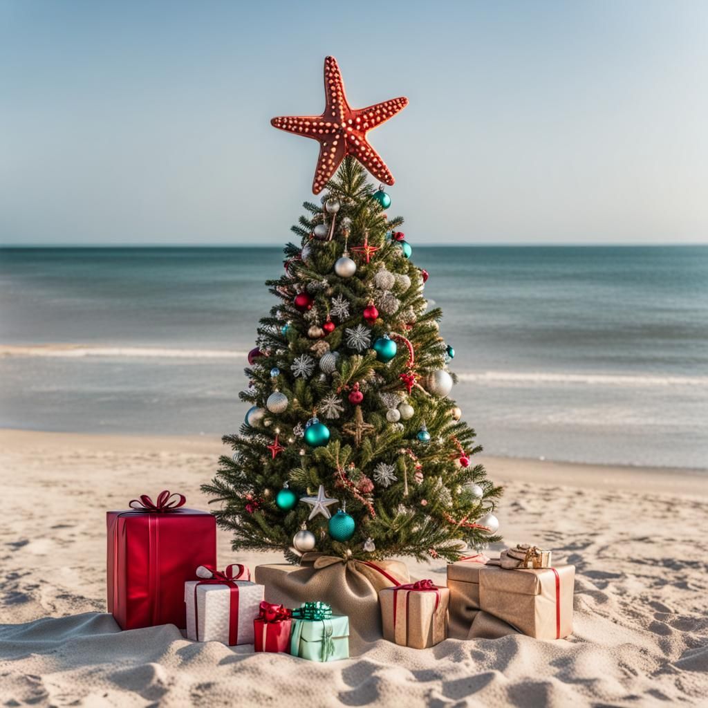 Christmas on the Beach - AI Generated Artwork - NightCafe Creator