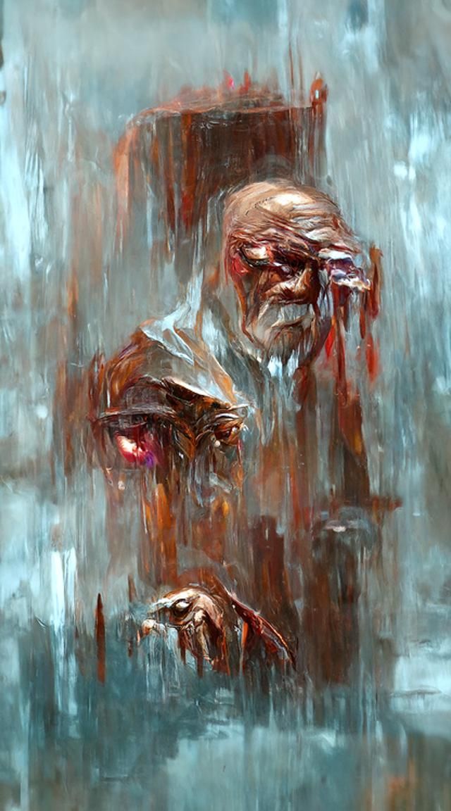 sad old man is crying