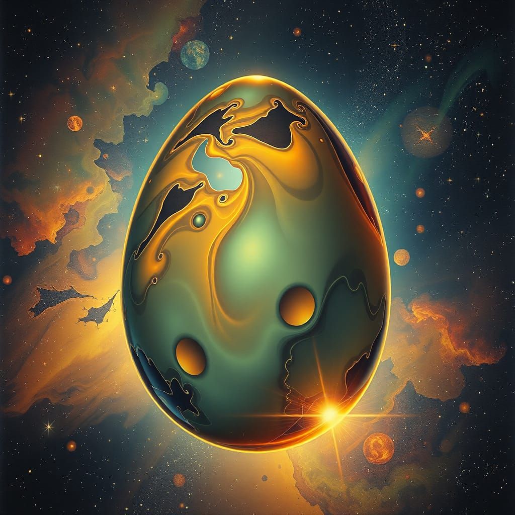 A floating fractal egg  by @axelb