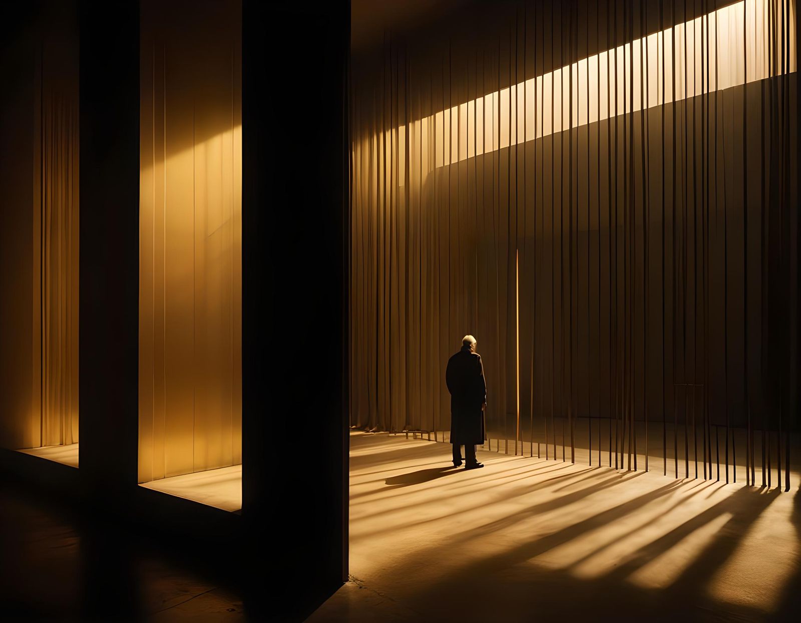 Chiaroscuro, volumetric lighting :: in a dark room, a shaft ...