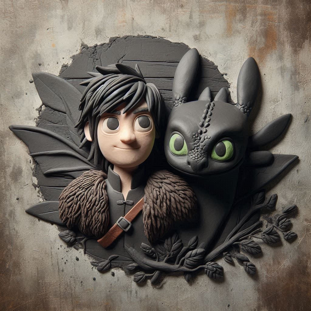 Play-Doh Hiccup and Toothless
