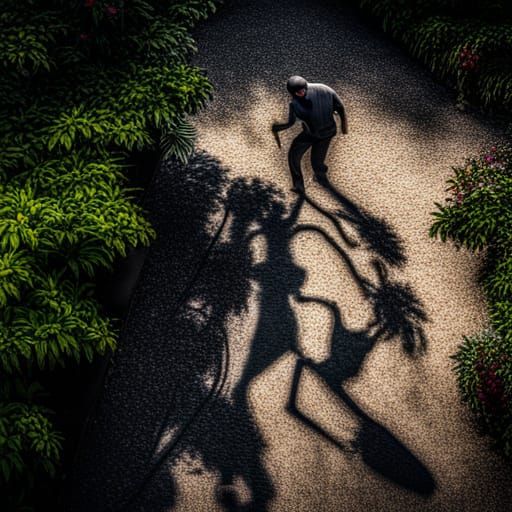 Mysterious Human Shadows in the Garden