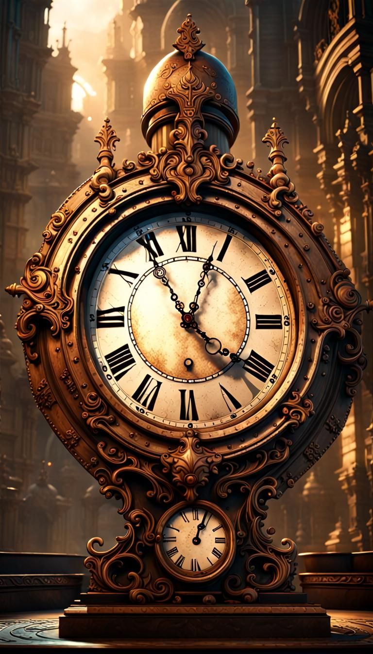 Clock face held up by Father Time 3D Game Cinematic Feel, Epic 3D ...