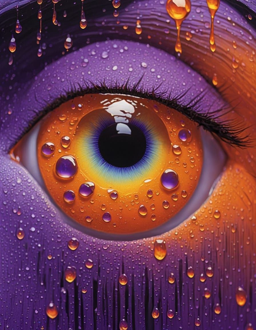 The Eye of Orange and Violet   by @Sarus Sandhill