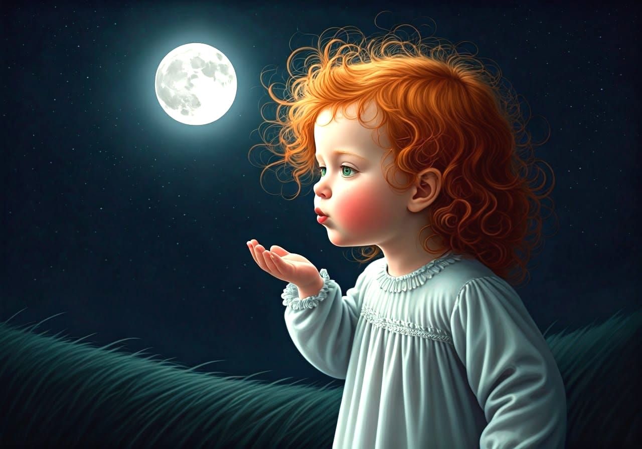 Kissing the Moon: Trying to reach Grandparents😘🌕😢