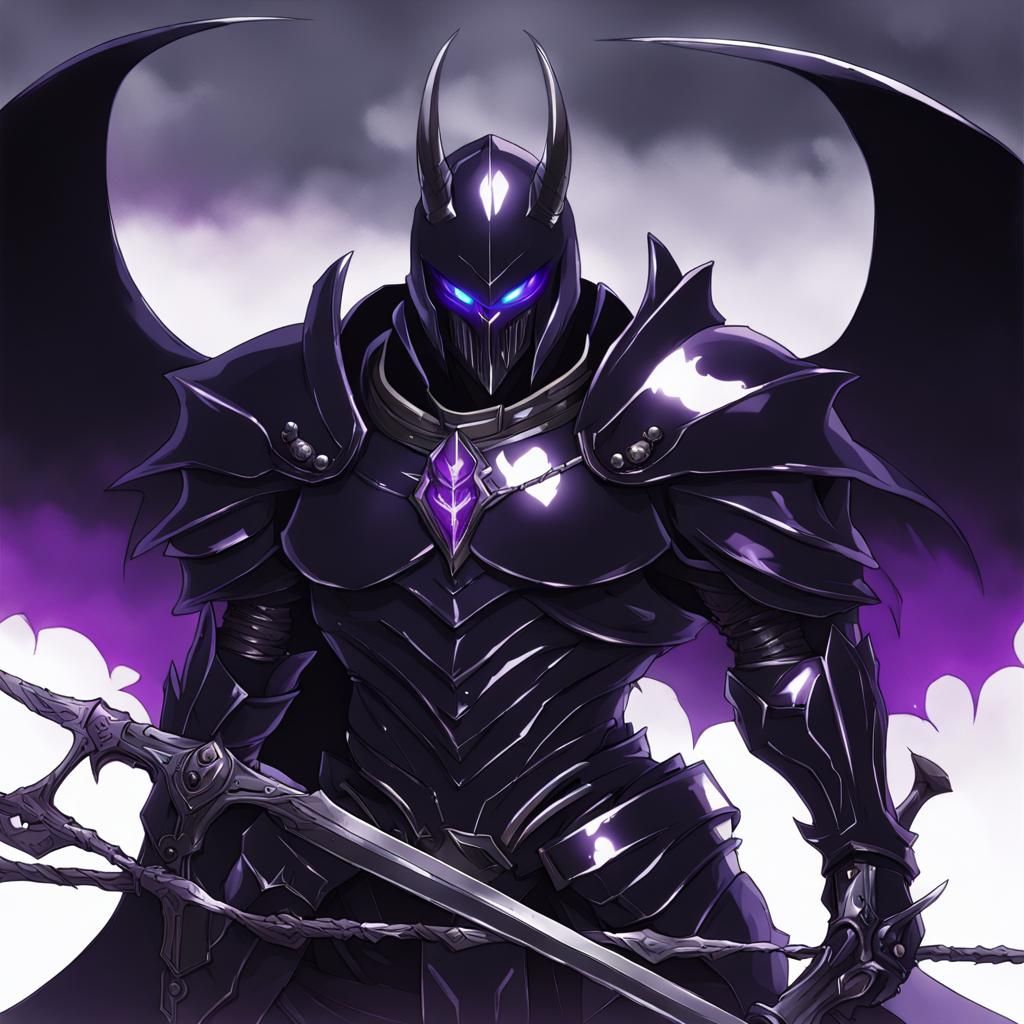 Full armored dark Knight with gigantic Death scythe and Full...