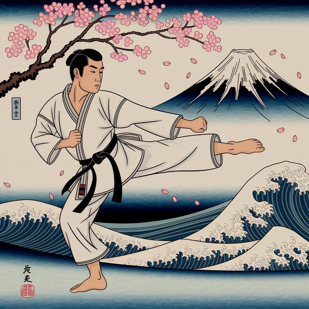 Fuji's Guardian: The Karate Master  by @dinsat