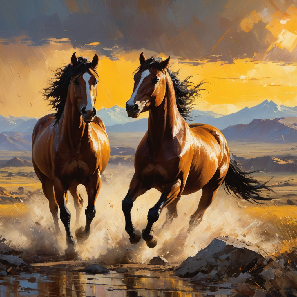 Mustangs - AI Generated Artwork - NightCafe Creator