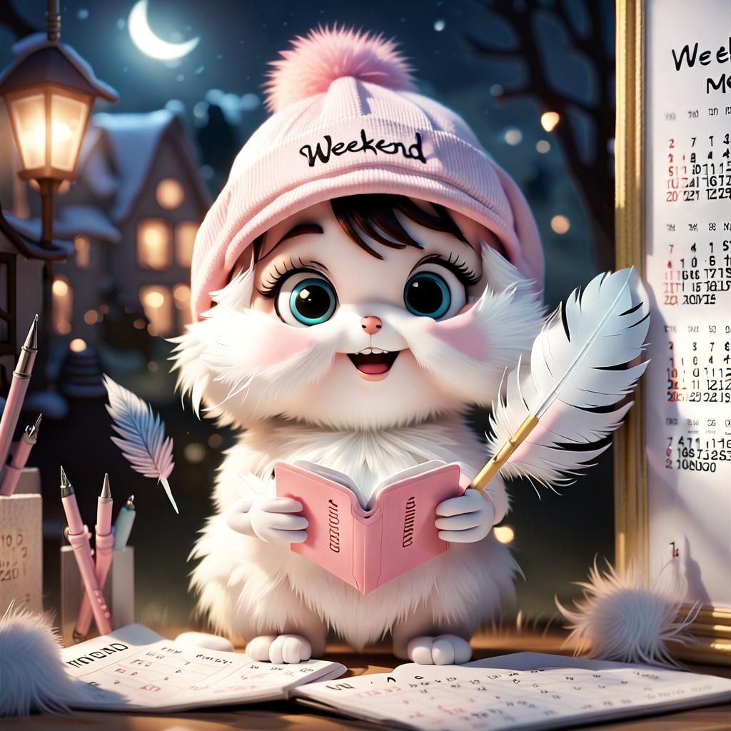 Ready For The Weekend, Making a little Note in my Calender  by @Nettis